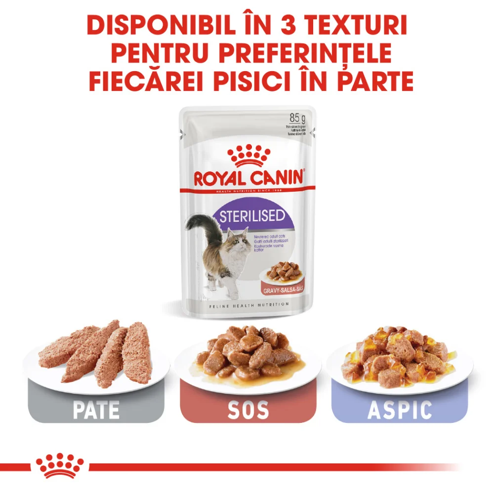 ROYAL CANIN Sterilised Adult, hrană umedă pisică sterilizată (in sos), 12x85g [8]