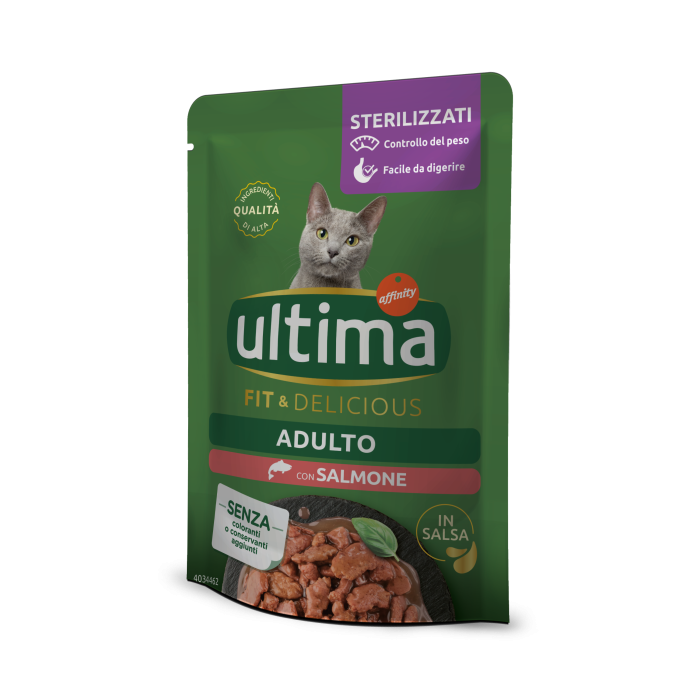 Hrană Umedă Pisică Adult, ULTIMA, Sterilizat, Somon, 85g [1]
