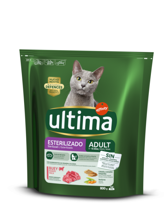 Hrană Uscată Pisică Adult, ULTIMA, Sterilizat, Vită, 800g [1]
