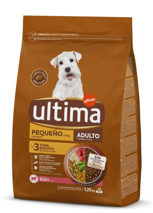 Hrană Uscată Câine Adult, ULTIMA, Talie Mică, Vită, 1.25kg [1]