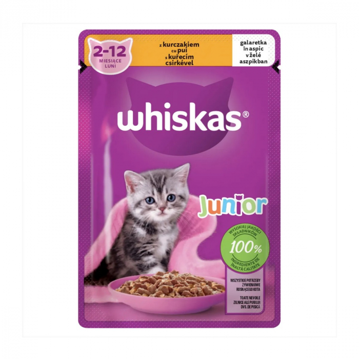 Hrana Umeda Pisici WHISKAS Junior Pui in Aspic 85g [2]