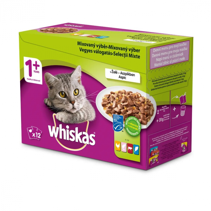 Hrana Umeda Pisici WHISKAS Selectii Mixte in Aspic 12x85g [2]