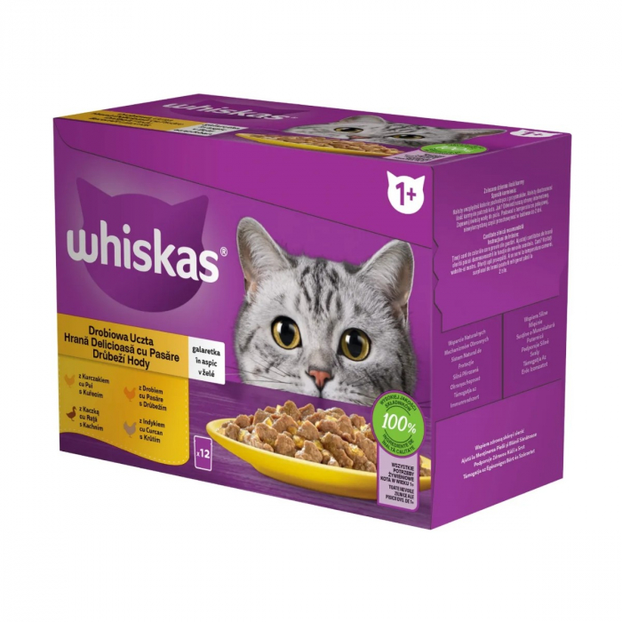 Hrana Umeda Pisici WHISKAS Selectii Pasare in Aspic 12x85g [3]