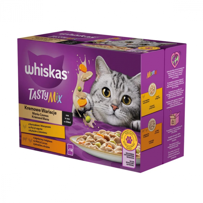 Hrana Umeda Pisici WHISKAS Tasty Mix Cremos 12x85g [3]