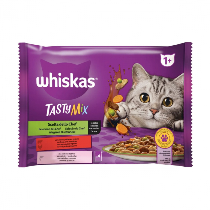 Hrana Umeda Pisici WHISKAS Tasty Mix Chef's Choice in Sos 4x85g [2]