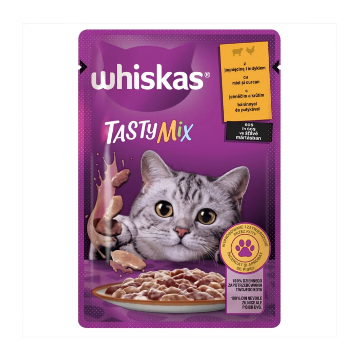 Hrana Umeda Pisici WHISKAS Tasty Mix Meniu Cremos Miel in Sos 85g [2]