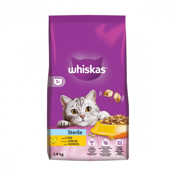 Hrana Uscata Pisici WHISKAS Adult Sterilizat Pui 1,4kg [3]