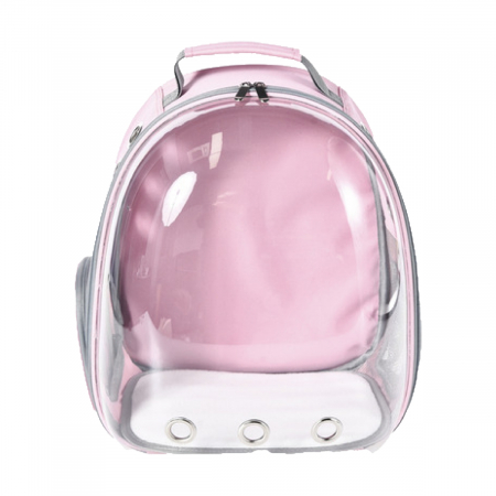 Câini - 4DOG DELUXE Rucsac de Transport, Roz/Transparent, 31x42x28cm