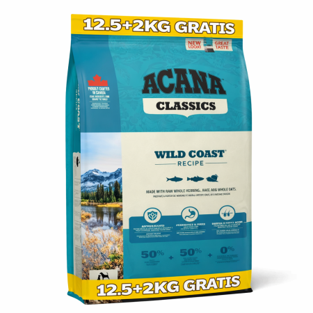 Câine Adult - Hrană Uscată Câine Adult, ACANA Classic Wild Coast, Somon și Hering, 12,5+2kg CADOU