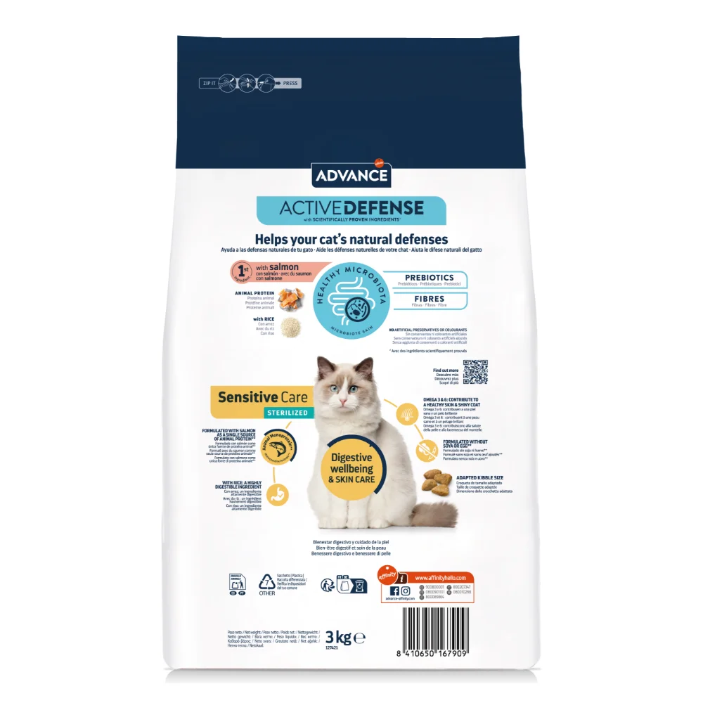 ADVANCE Sensitive, Hrană Uscată Pisică Adult, Somon și Orez, 3kg [3]