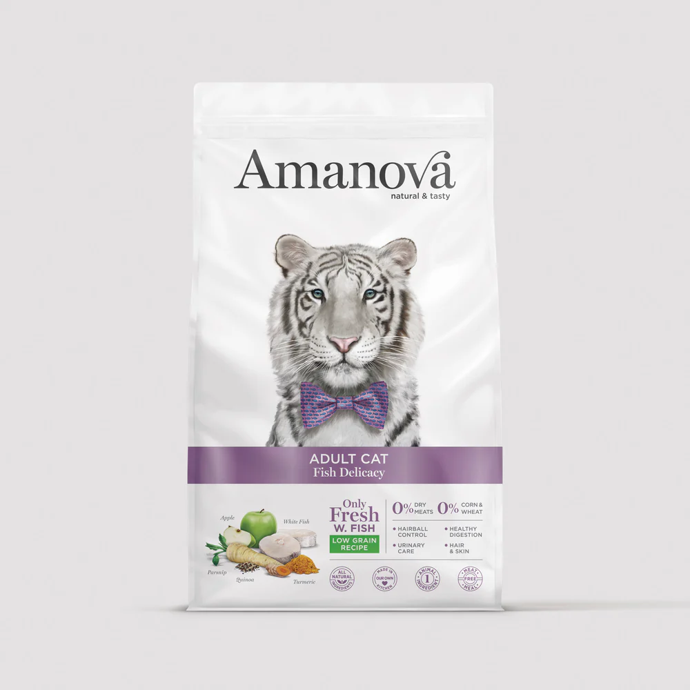 Pisică Adult - Hrană Uscată Pisică Adult, AMANOVA, Hipoalergenic, Pește Alb, 1.5kg