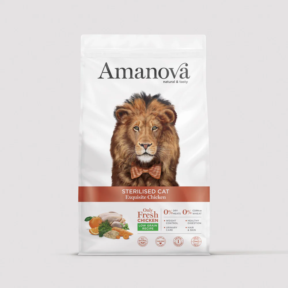 Pisică Adult - Hrană Uscată Pisică Adult, AMANOVA, Sterilizat, Hipoalergenic, Pui, 1.5kg