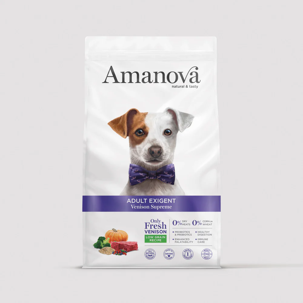 Hrană Uscată Câine Adult, AMANOVA Exigent, Hipoalergenic, Vânat, 2kg