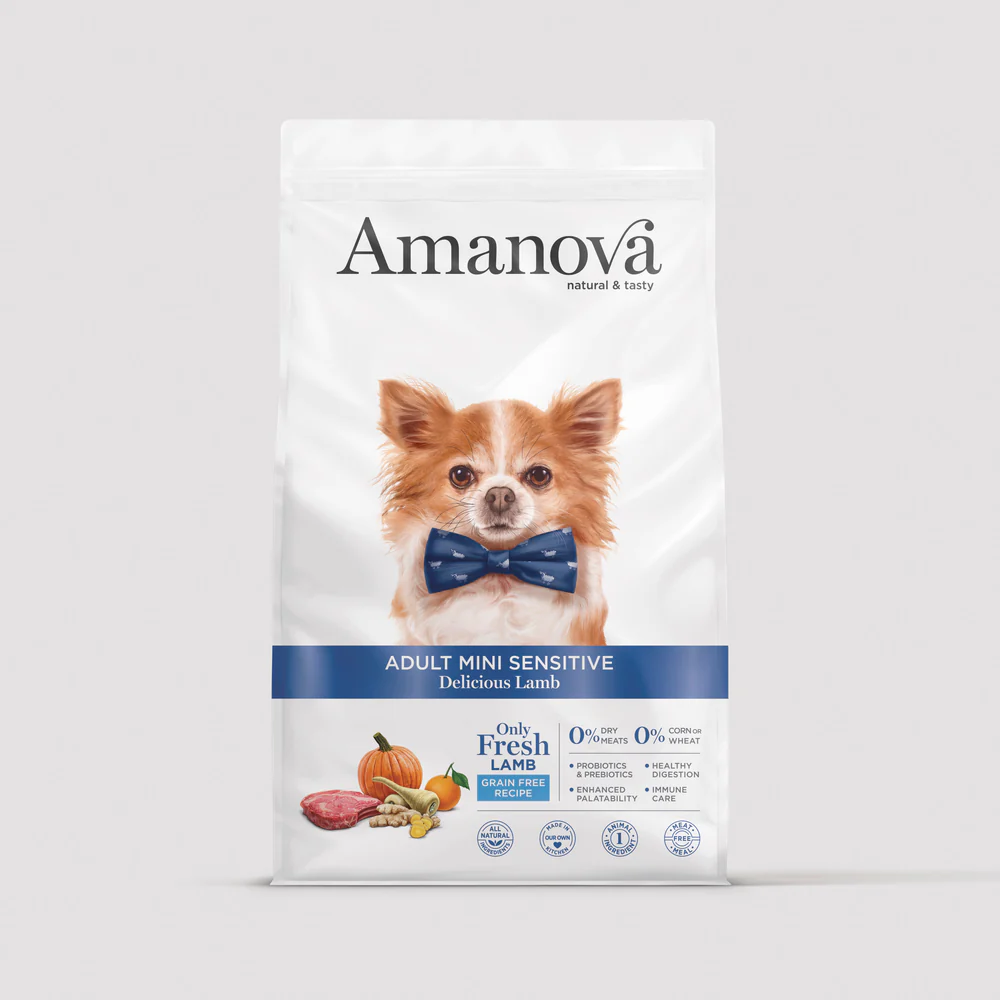 Hrană Uscată Câine Adult, AMANOVA Sensitive, Hipoalergenic, Talie Mică, Miel, 2kg