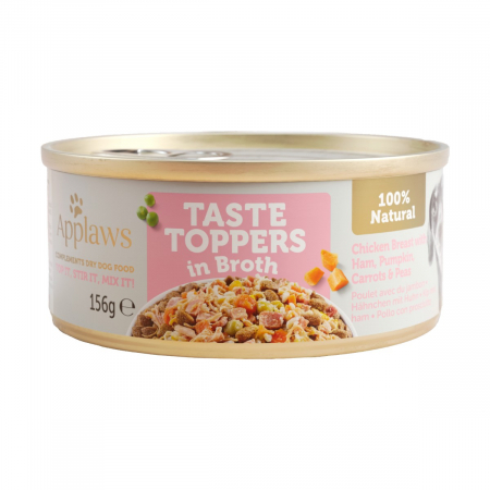Câini - Applaws Toppers cu Pui, Sunca si Vegetale in Supa, Hrana Umeda Caine 156g