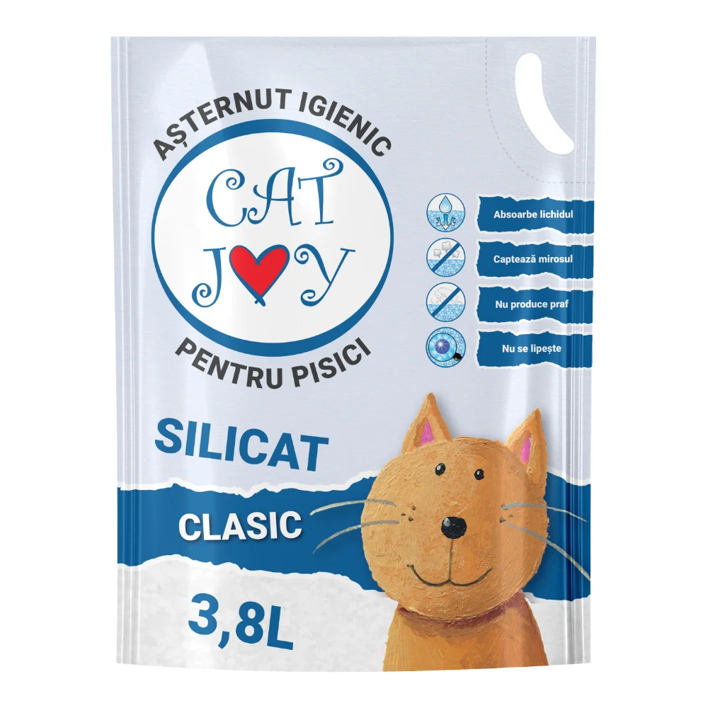 Așternut Igienic Pisici - Nisip Pisici CAT JOY Silicat Clasic 3.8L