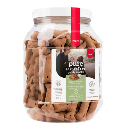Câini - Recompense pentru Câine Adult, MERA Goody Snacks, Insecte și Orez, 600g