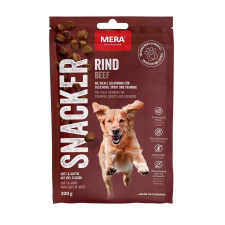 Câini - Recompense pentru Câine Adult, MERA Snacker, Vită, 200g