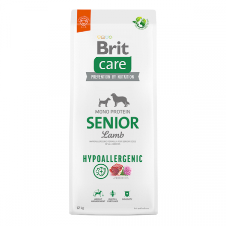 Câini - BRIT CARE Hypoallergenic, Hrană Uscată Câine Senior, Miel, 12kg