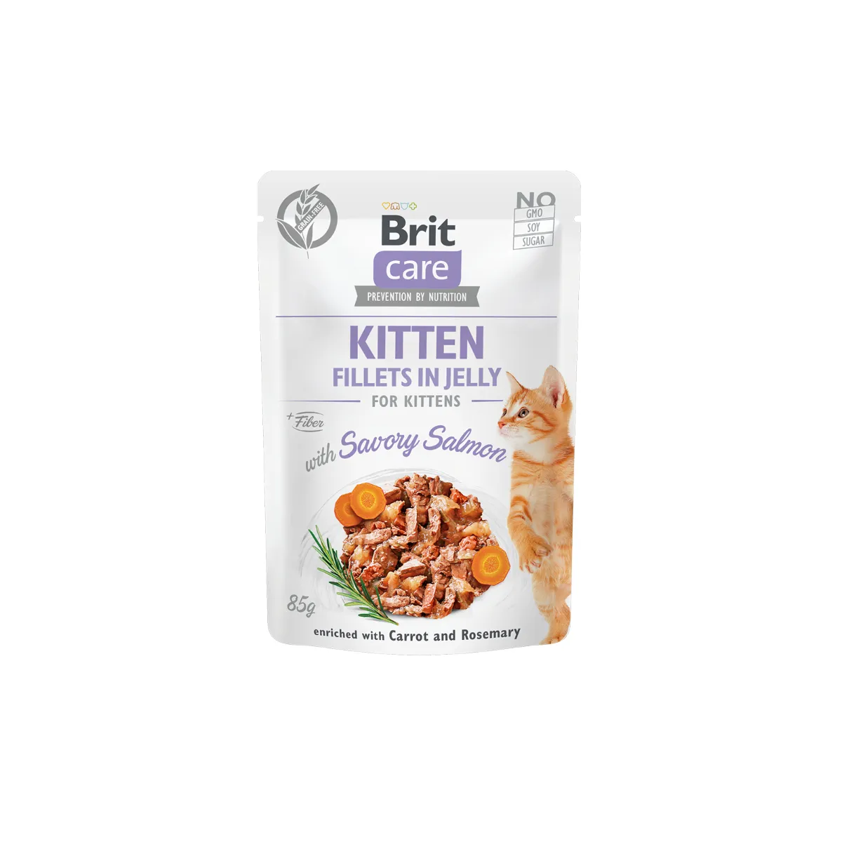 Pisici - BRIT Care Fillets, Hrană Umedă Pisică Junior, Somon, 85g