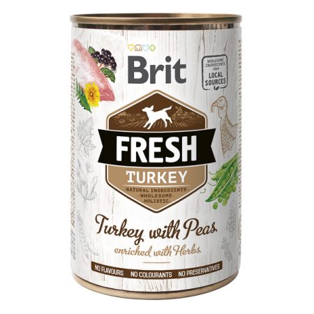 Câini - Hrana Umeda Caini BRIT Fresh Curcan si Mazare 400g