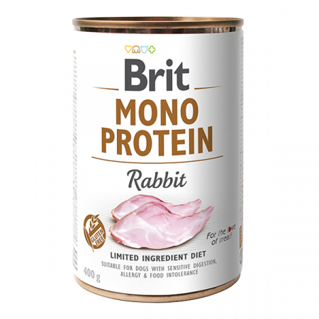 Câini - Hrana Umeda Caini BRIT Mono Protein Iepure 400g
