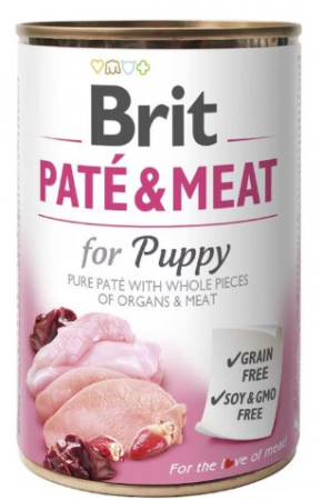 Câini - BRIT PATE & MEAT PUPPY 400 GR
