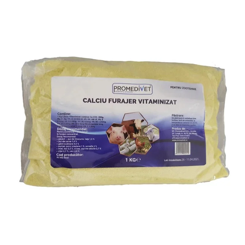Câini - PROMEDIVET Calciu Furajer Vitaminizat, 1kg