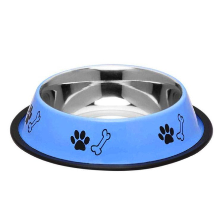 Câini - Castron 4DOG Inox Albastru Antiderapant 0,19L 10cm