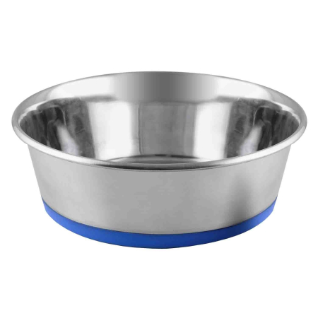 Câini - Castron, 4DOG, Inox, Bază Antiderapantă, Albastru, 1.75L, 21cm