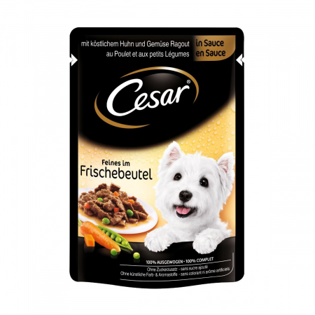 Câini - Hrana Umeda Caini CESAR Pui si Legume in Sos 100g