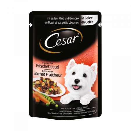 Câini - Hrana Umeda Caini CESAR Vita si Legume in Aspic 100g