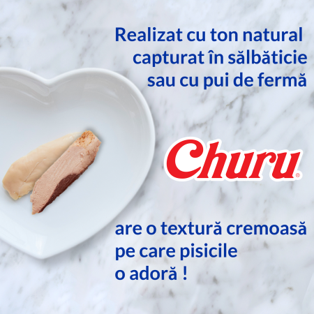 Recompense Cremoase Pisică Adult, CHURU Varieties, Varietăți de Pui, 40 bucăți [2]