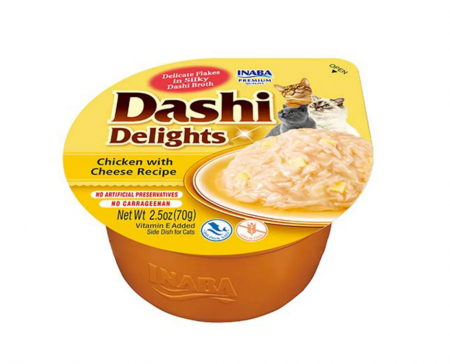 Pisici - CHURU Dashi Delights, Hrană Umedă Pisică Adult, Pui și Brânză, 70g