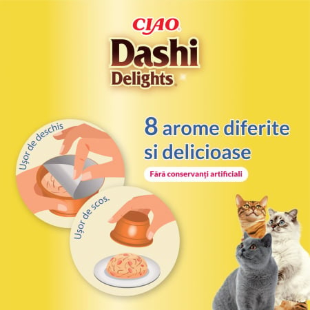 Hrană Umedă Pisică Adult, CIAO Dashi Delights, Ton și Brânză, 70g [3]
