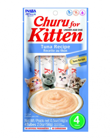 Recompense Pisici - Recompense Cremoase Pisică Junior, CHURU Kitten, Ton, 4 bucăți