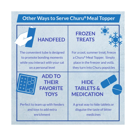 Recompense Cremoase pentru Pisică Adult, CHURU Meal Topper, Varietăți de Pui și Brânză, 20 bucăți [4]