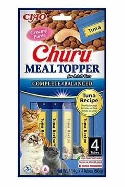 Pisici - Recompense Cremoase pentru Pisică Adult, CHURU Meal Topper, Ton, 4x14g