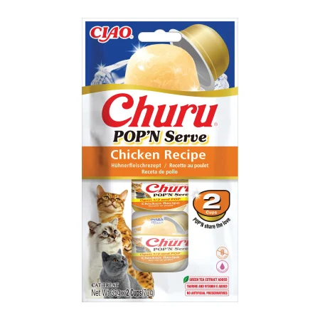 Pisici - Recompense pentru Pisică Adult, CHURU Pop'n Serve, Pui, 2x35g