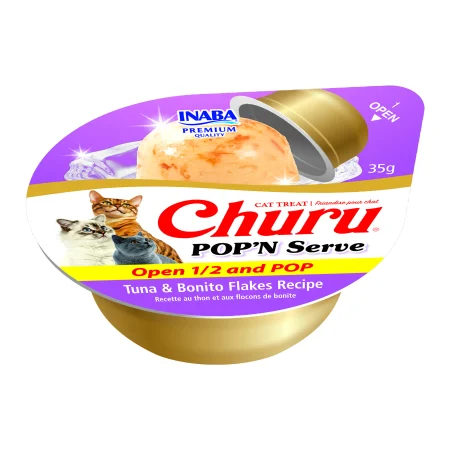 Recompense pentru Pisică Adult, CHURU Pop'n Serve, Ton și Fulgi Bonito, 2x35g [1]