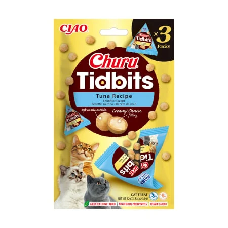 Pernuțe - Recompense Pisică Adult, CHURU Tidbits, Ton, 3x12g