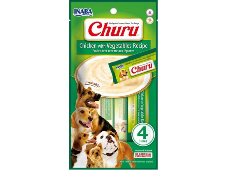Cremoase - Recompense pentru Câine Adult, CHURU Creamy, Pui și Legume, 4x14g