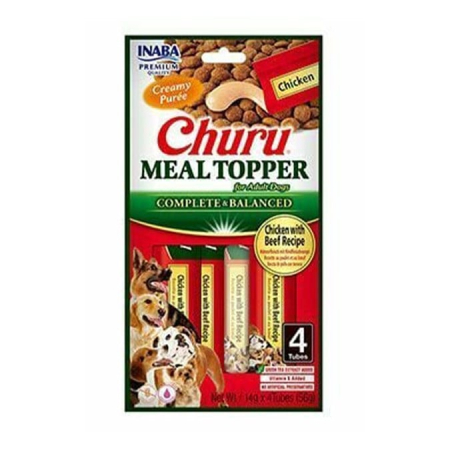Cremoase - Recompense pentru Câine Adult, CHURU Meal Topper, Pui și Vită, 4x14g