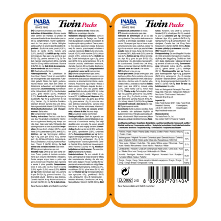 Recompense pentru Câine Adult, CHURU Twins, Pui, Legume și Vită în Supă, 2x40g [1]