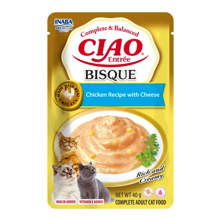 Pisici - Hrană Umedă Pisică Adult, CIAO Entree, Bisque, Pui și Brânză, 40g