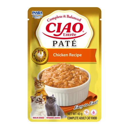 Pisici - Hrană Umedă Pisică Adult, CIAO Entree, Pate, Pui, 40g
