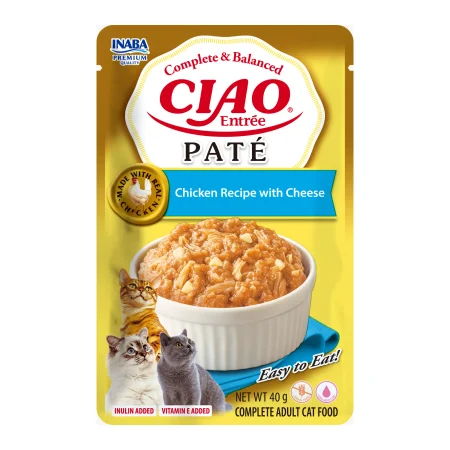 Pisici - Hrană Umedă Pisică Adult, CIAO Entree, Pate, Pui și Brânză, 40g