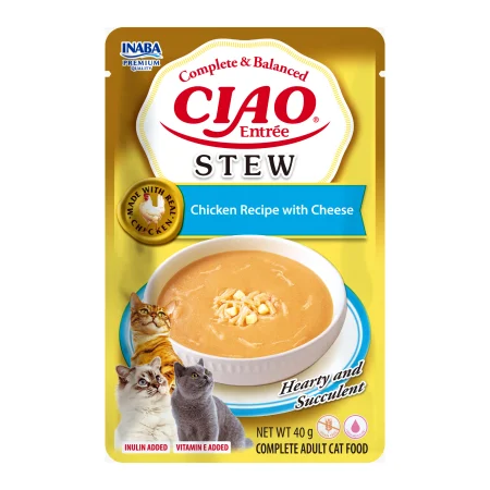 Pisici - Hrană Umedă Pisică Adult, CIAO Entree, Stew, Pui și Brânză, 40g