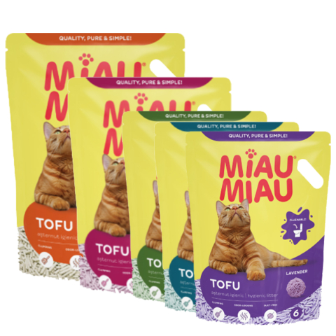 Așternut Igienic Pisici - COMBOPACK Așternut Igienic pentru Pisică, MIAU MIAU Tofu, Toate Sortimentele, 43L