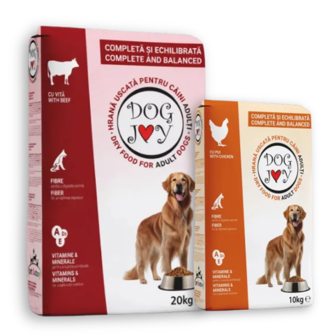 Câini - COMBOPACK Hrană Uscată Câine Adult, DOG JOY, Vită și Pui, 20kg + 10kg
